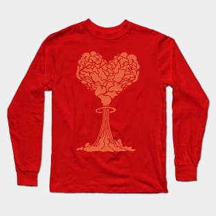 Heart-Shaped Mushroom Cloud Long Sleeve T-Shirt